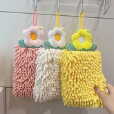 Super Absorbent Adorable Chenille Hand Towel - Quick-Dry Cartoon Design for Bathroom & Kitchen